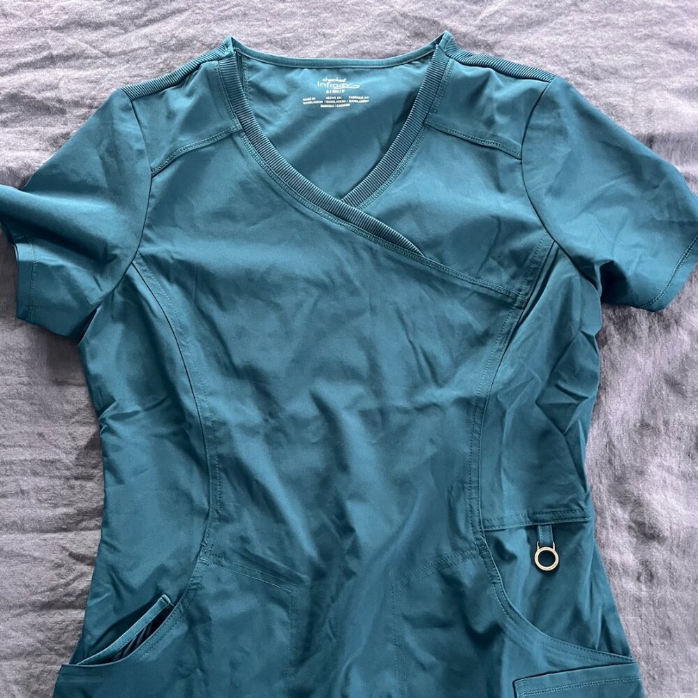 Teal Cherokee Infinity Scrub Tops